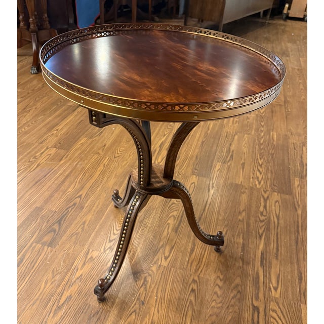 Traditional Round Mahogany Occasional Table by Leighton Hall - Showroom Sample For Sale - Image 10 of 12