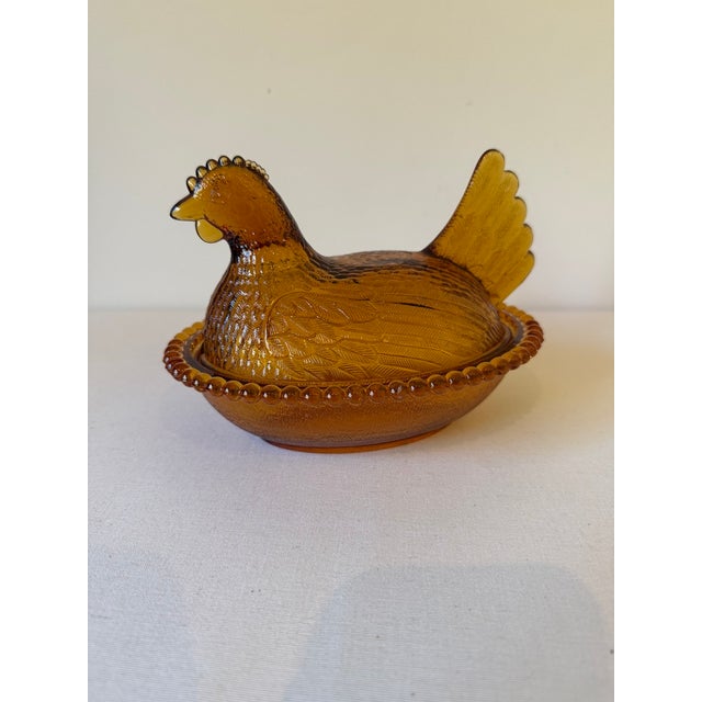 Classic Vintage Indiana Glass Hen on Nest ~ Candy Dish or a perfect hiding place for Easter eggs! Note one small chip on...