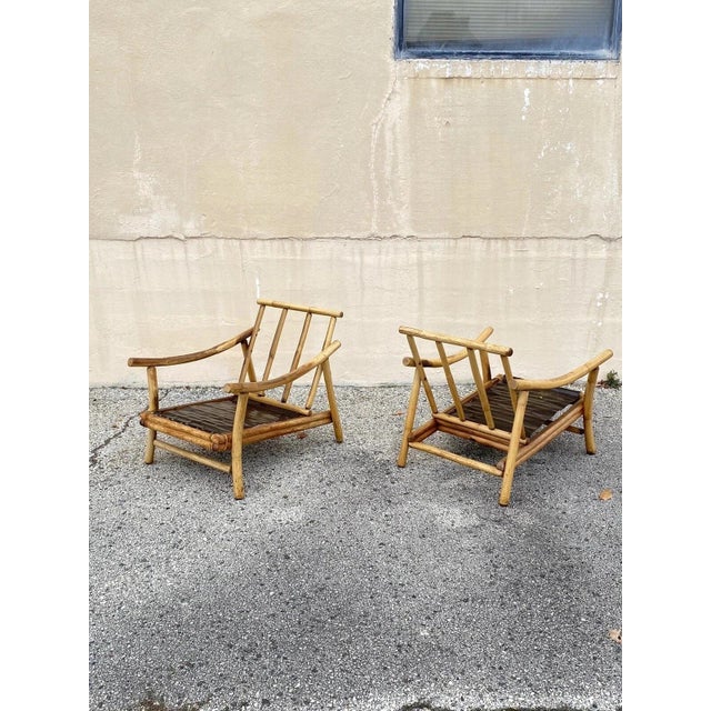 Vintage Ficks Reed Bamboo Rattan Tiki Sofa Set With Lounge Chairs - 3 Pc Set For Sale - Image 10 of 12