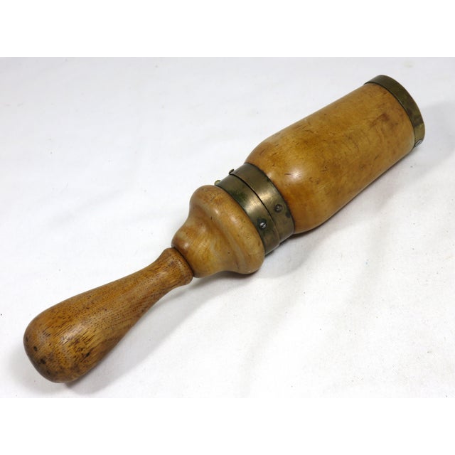 1900s Americana Wood & Brass Wine Bottle Cork Press Chairish