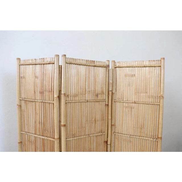 Vintage 3-Panel Bamboo Screen, 1980s For Sale - Image 3 of 8