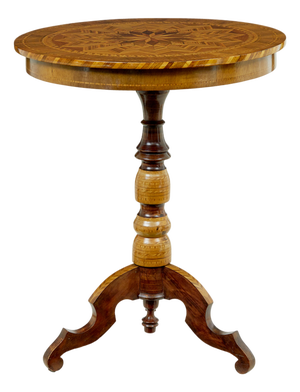 Italian Inlaid Walnut Sorrento Table, 1880s