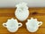 Fenton Art Glass Company Early 20th Century Mid Century Modern Fenton White Milk Glass Hobnail Ruffled Bud Vase Star-Rimmed Sugar Bowl & Creamer - 3 Pieces Set For Sale - Image 4 of 6
