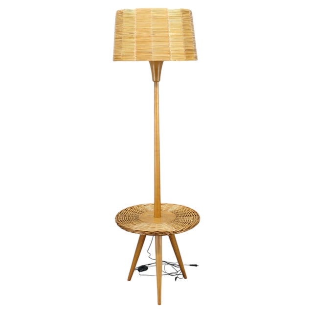 Rattan Floor Lamp by Jan Kalous for Uluv, Former Czechoslovakia, 1960s For Sale - Image 14 of 14
