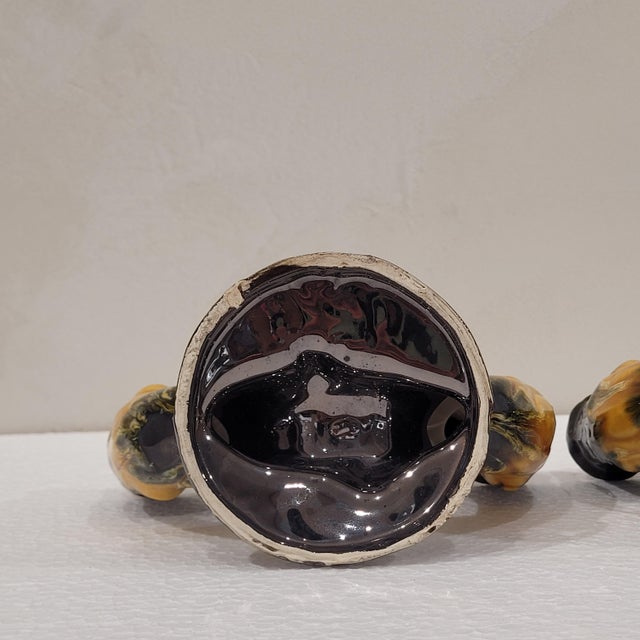 Ceramic Candleholders from Vallauris, France, 1970s, Set of 2 For Sale - Image 6 of 10