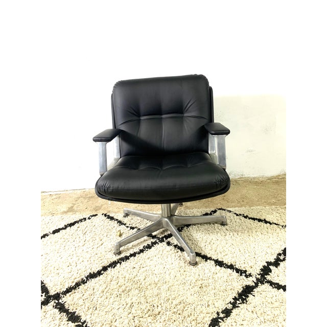 Contemporary Italian Design Office Leatherette Armchair by Vaghi For Sale - Image 3 of 13