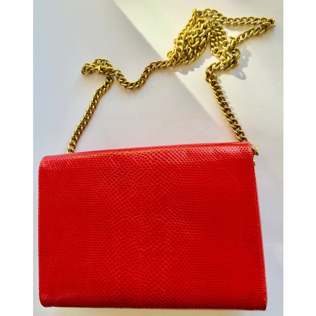 90s Judith Leiber Karung Snakeskin Wallet on Chain Handbag Clutch Gemstone Vintage For Sale - Image 9 of 12