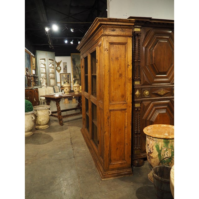 Wood A Circa 1800 Tuscan Pine Bookcase With Wire Panels For Sale - Image 7 of 18