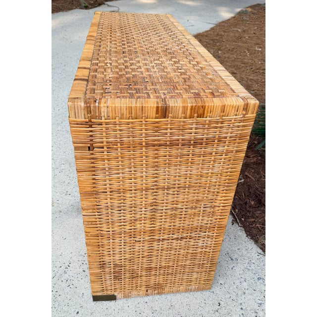 Vintage Island Style Wrapped Rattan Chest of Drawers For Sale - Image 4 of 15