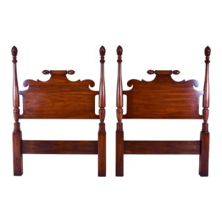 Pair of American Black Cherry Twin Bed Headboards, Henkel-Harris For Sale