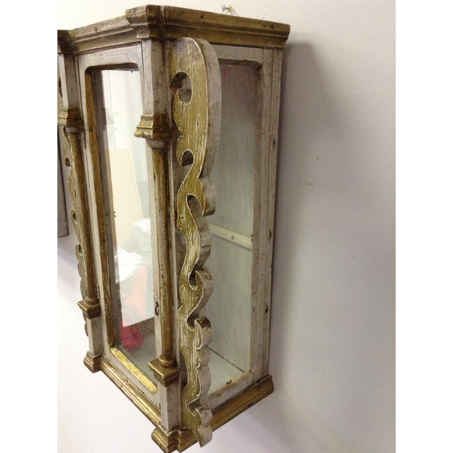 Vintage Shabby Chic Glass Wall Cabinets A Pair Chairish