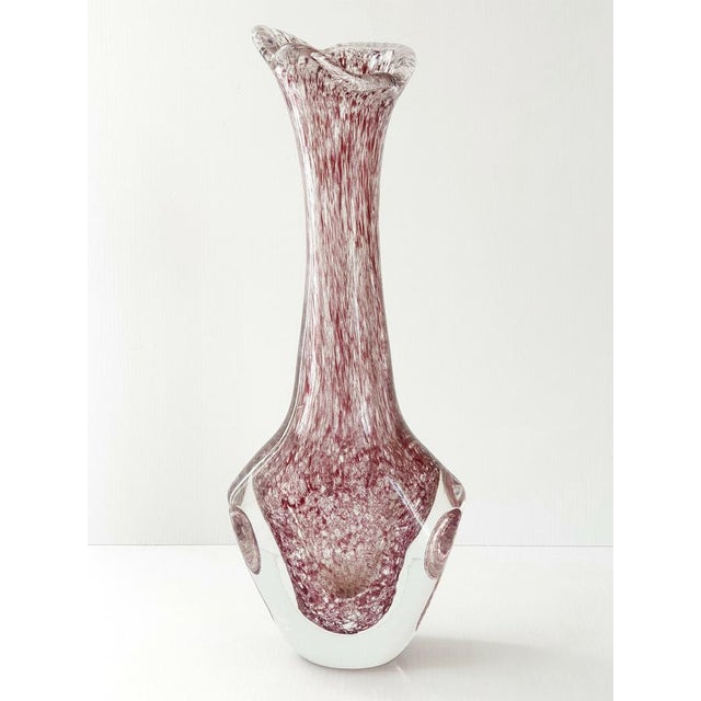 Mauve Vintage Murano Glass Vase, 1960s For Sale - Image 8 of 9