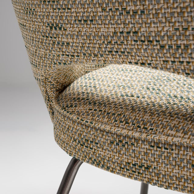 Model 71 Dining Chair in Green-Yellow Pierre Frey Fabric by Eero Saarinen for Knoll, 1960s For Sale - Image 9 of 12