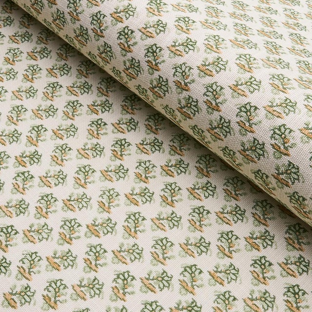 Contemporary Sample - Schumacher x Mark D. Sikes Oleander Indoor/Outdoor Fabric in Leaf Green For Sale - Image 3 of 4