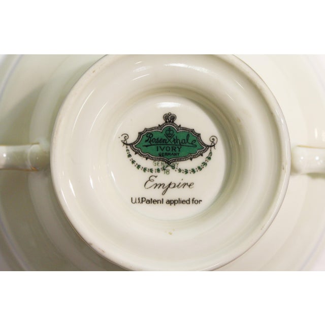 1930s Rosenthal German Cream Soup Bowls and Saucers- Set of 8 For Sale - Image 9 of 10