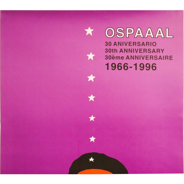 Brutalist 1996 Cuban Poster, 30th Anniversary, by Ospaaal, Eladio Rivadulla For Sale - Image 3 of 3