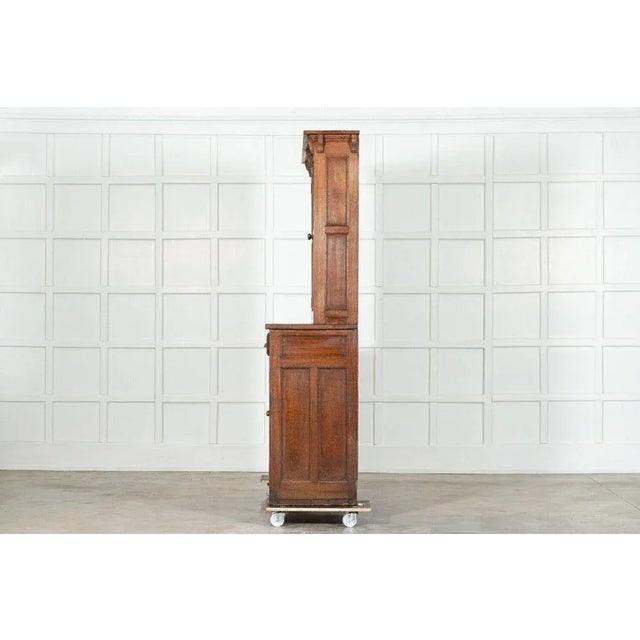Wood English Oak Housekeeper's Cabinet, 1900s For Sale - Image 7 of 13