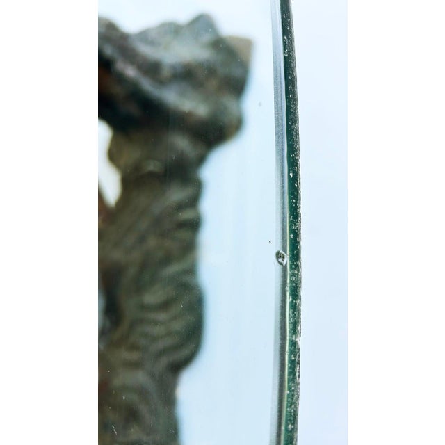 Vintage Sculptural Spelter Nude Coffee Table With Bronze Patina and Glass Top For Sale - Image 11 of 12