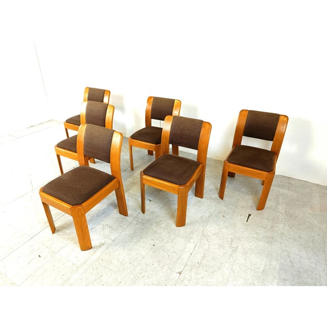 Vintage Brutalist Dining Chairs, 1970s, Set of 6, in Very Good conditions. Designed 1970 to 1979