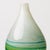 Crafted from white Murano glass with a blue striped design over a gradient from white to a soft green, this vase features...