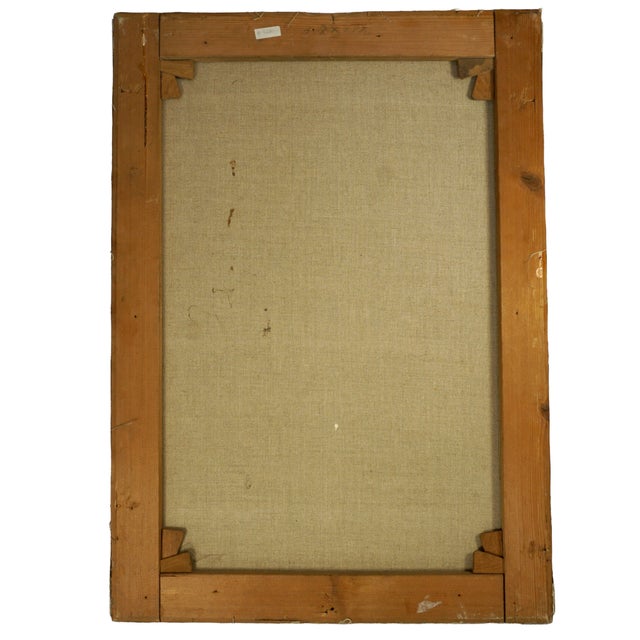 Antique Religious Portrait of Saint Joseph & Baby Jesus French or Austrian School Oil Painting on Canvas For Sale - Image 10 of 10