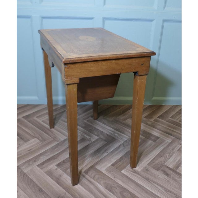 Wood Edwardian Satin Walnut Sewing Worktable, 1900s For Sale - Image 7 of 10