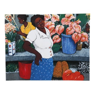 David Azuz, Tropical Flowers, Lithograph For Sale