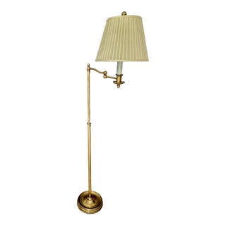 Vintage Ralph Lauren 'Sargent' Brass Swing Arm Floor Lamp For Sale