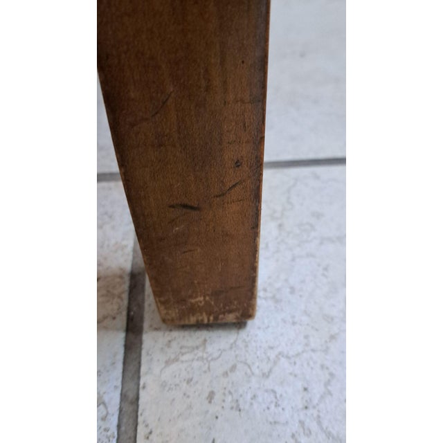 1930s Wooden School Desk Chair W/Attached Writing Arm & Book Shelf Ocean County For Sale - Image 11 of 12