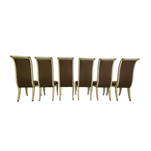 Brown Mid-20th Century Directoire-Style Dining Chairs, Set of 6 For Sale - Image 8 of 16
