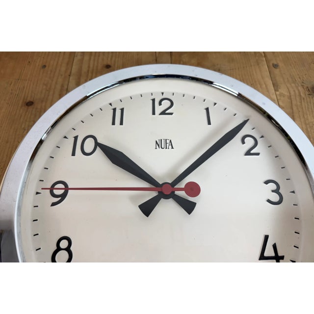Vintage Industrial Beige Wall Clock from NUFA, 1960s For Sale - Image 11 of 18