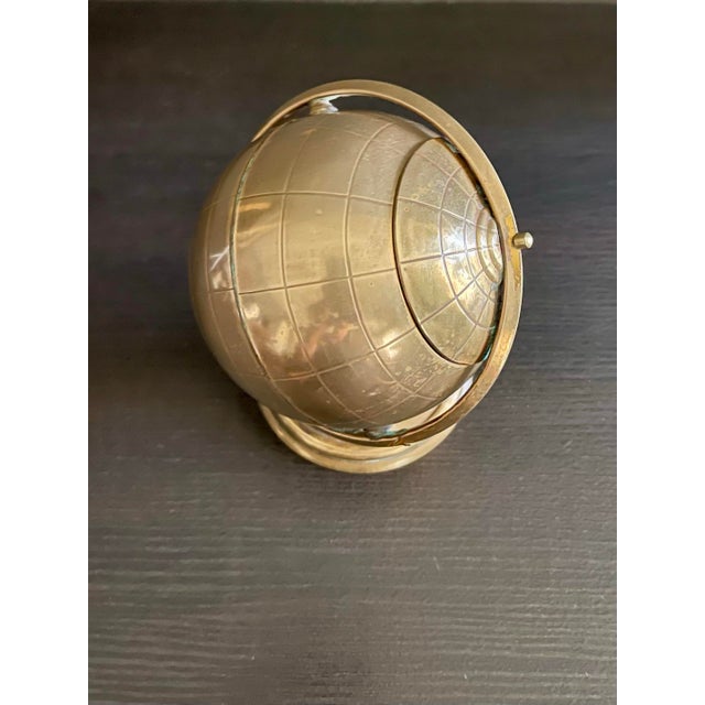 Mid-Century Brass Globe Desk Object For Sale - Image 4 of 12