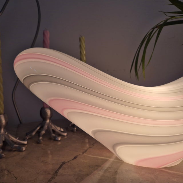 Glass Art Crescent Shaped Table Lamp from Vetri-Murano, 1960s For Sale - Image 12 of 14