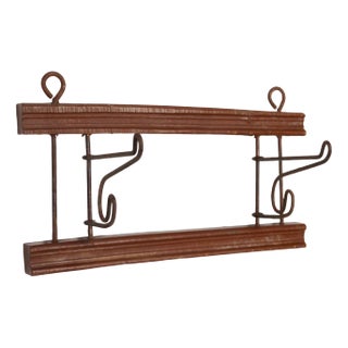 French Art Deco Folding Wall Coat Rack, 1930s For Sale