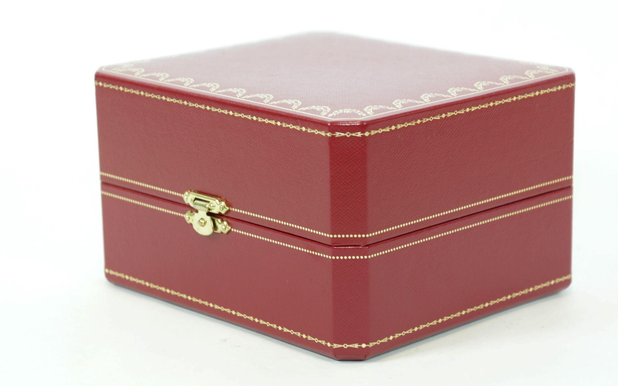 Cartier Jewelry Storage Watch Box in Red Leather Gilt Embossed