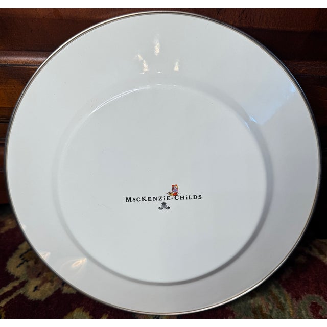 American MacKenzie-Childs Butterfly Enamel Metal Serving Plate / Tray For Sale - Image 3 of 11