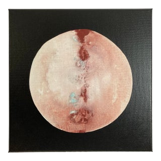 Abstract White Red and Blue Moon Painting For Sale