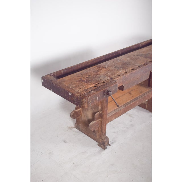 Portuguese Woodworkers Workbench, 1950s For Sale - Image 4 of 11