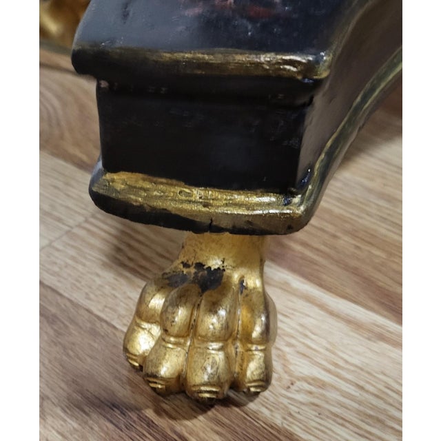 Antique English Regency Black Laquered Chinoiserie & Bronze Telescopic Lamp Table For Sale - Image 11 of 18