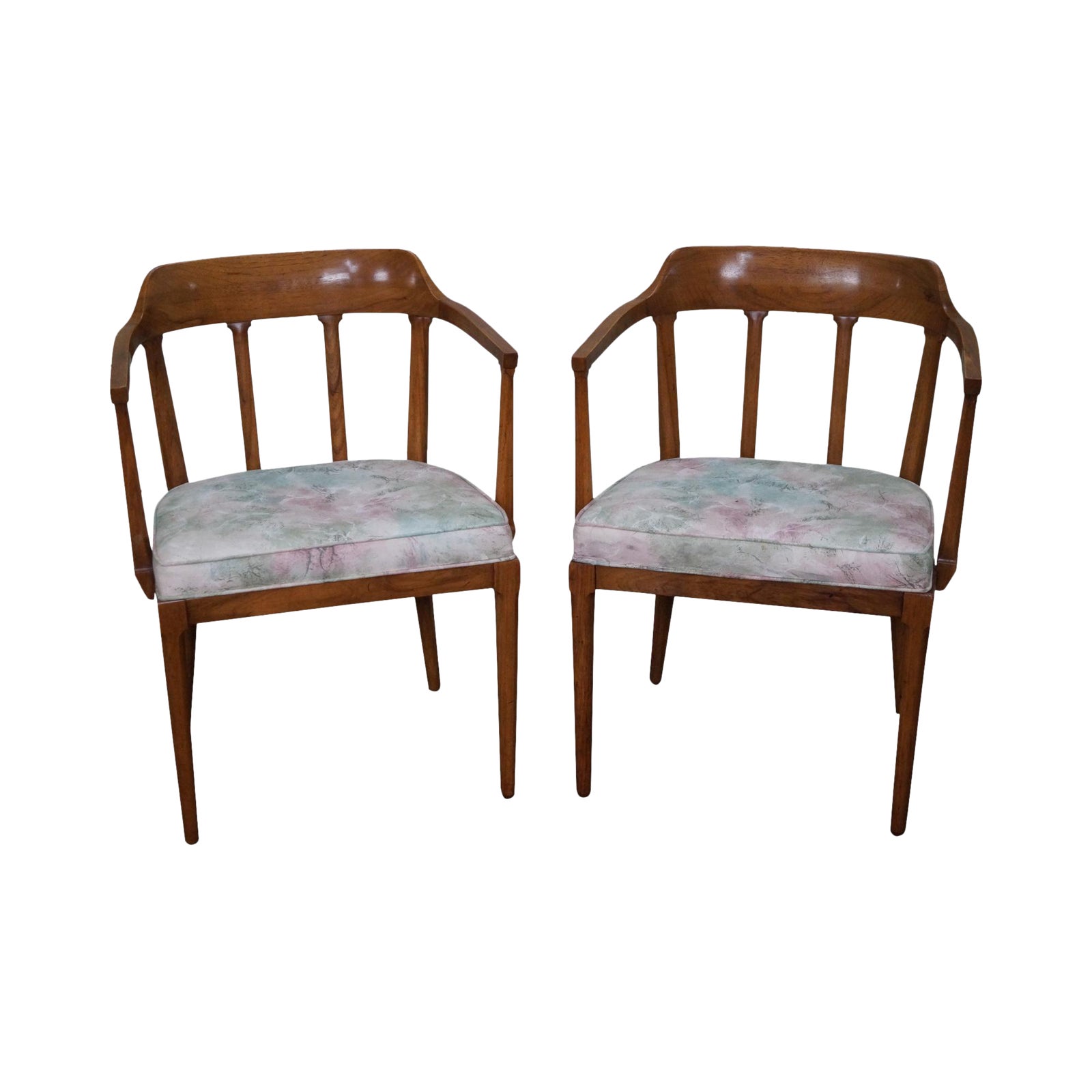 Tomlinson MidCentury Modern Walnut Armchairs A Pair Chairish