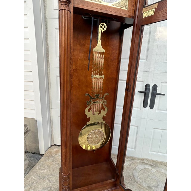 Vtg. Howard Miller Traditional Style Tall Case Grandfathers Clock For Sale - Image 12 of 16