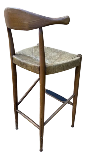 Vintage Modern Danish Cow Horn Bar Stool With Footplate