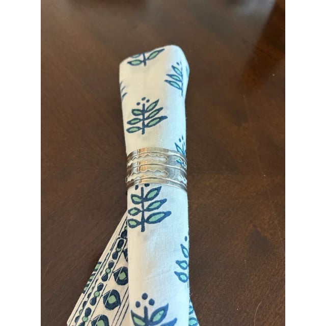 Late 20th Century Late 20th Century Jte Sterling Silver Napkin Rings Taxco Mexico Handcrafted Cutout Design - Set of 4 For Sale - Image 5 of 7
