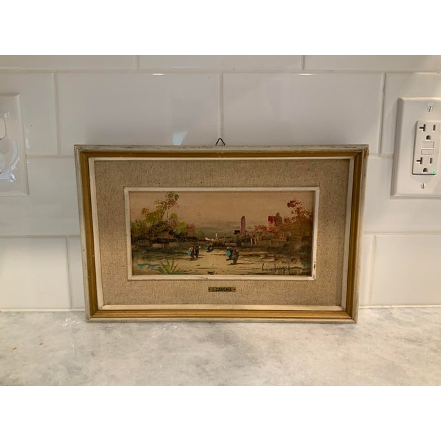 Mid 20th Century Italian Landscape Scene Oil Painting by Lucio Cargnel, Framed For Sale - Image 9 of 9