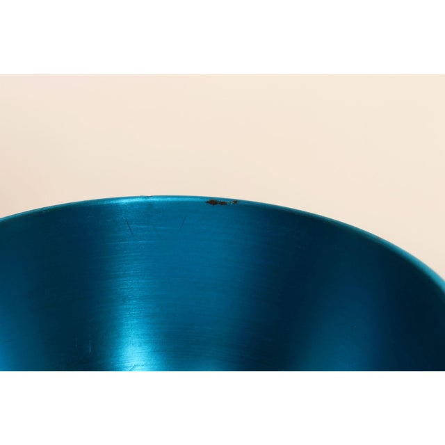 Turquoise Pair of Mid-Century Modern Turquoise Anodized Aluminum Sherbets / Bowls For Sale - Image 8 of 9