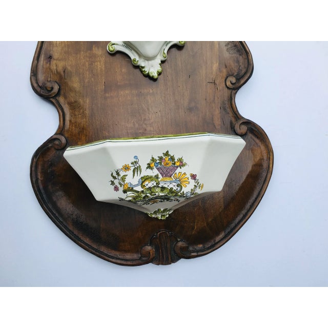 1980s 1980s Italian Lavabo Hand-Painted Faience For Sale - Image 5 of 6