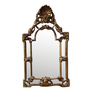 Vintage Regency Gilt Clam Shell Mirror For Sale