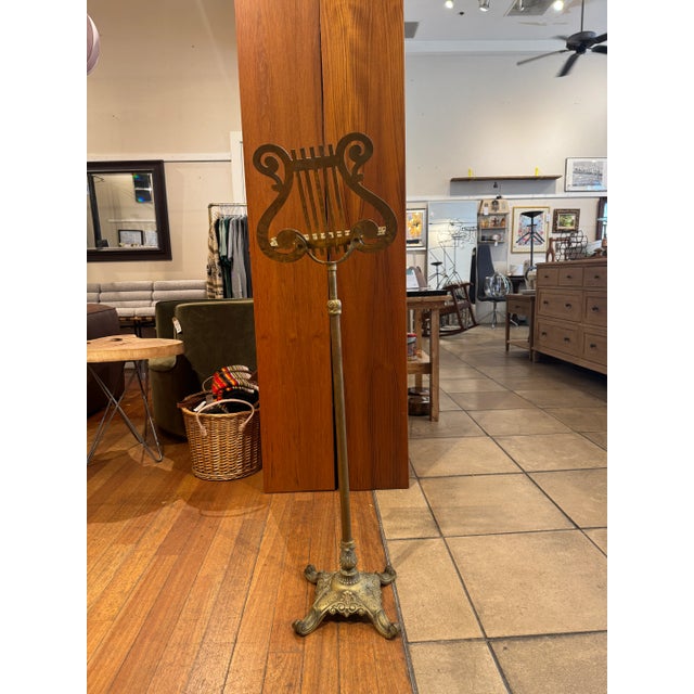 Vintage Brass Lyre Music Stand For Sale - Image 4 of 6