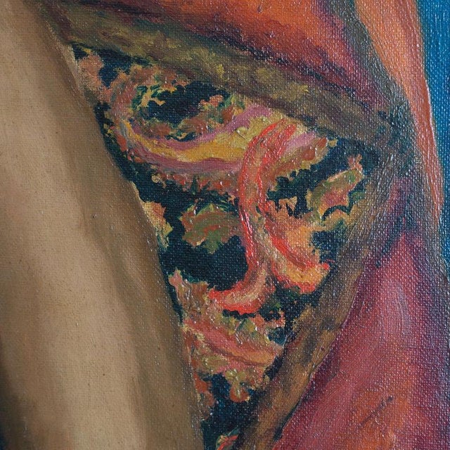 Alicia Berenguer, Portrait of a Seated Man, 1939, Oil Painting on Canvas, Framed For Sale - Image 7 of 11
