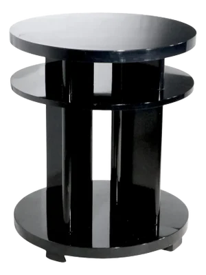 Art Deco Side Table Att. To Brown Saltman in Black Lacquer Finish
